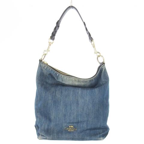 【美品】コーチ　デニム　ハンドバック　ショルダーバック　2way ブルー　　ay 美品】コーチ デニム ハンドバック ショルダーバック 2way