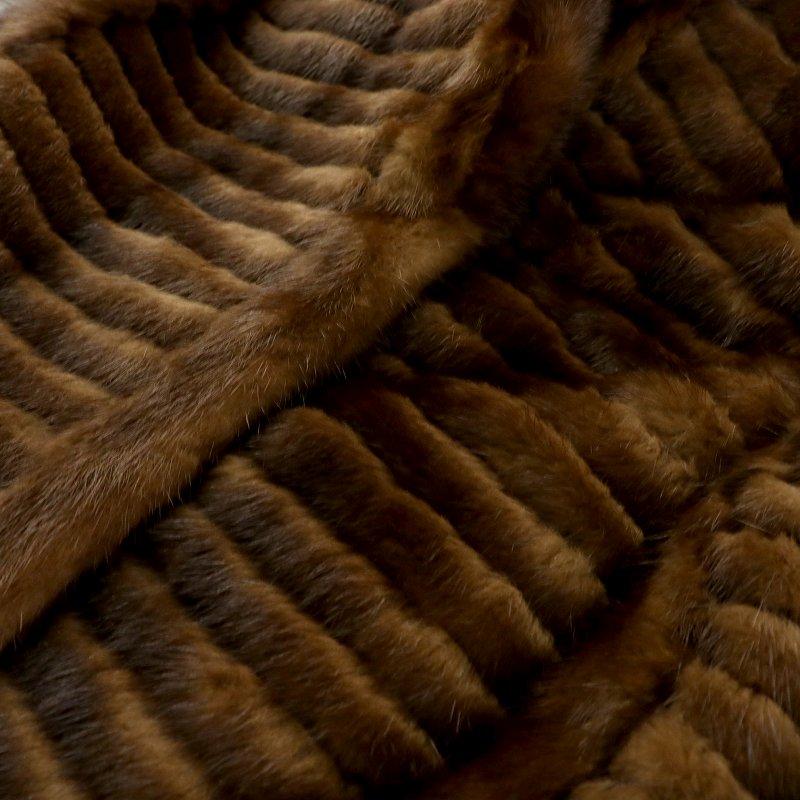 ファーコート ミドル ハーフ ミンク 毛皮 総裏地 6号 茶 ブラウン /MP