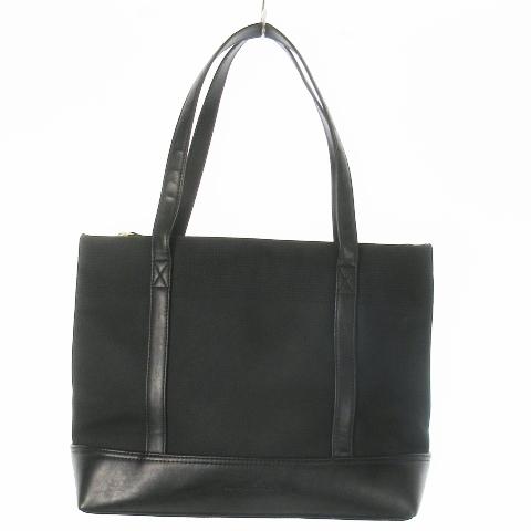 アンクライン ANNE KLEIN トートバッグ キャンバス レザー ロゴ 黒 