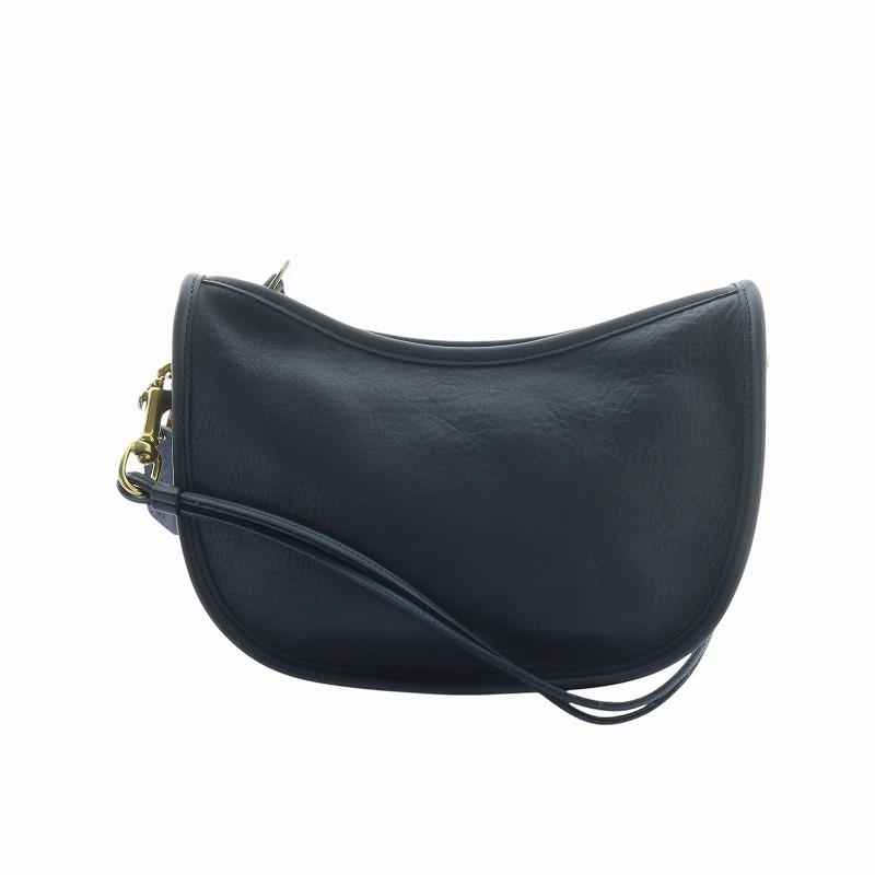 美品　コーチ　COACH オールドコーチ　ネイビー　レザー　ショルダーバッグ COACH オールドショルダーバッグ 本革 ネイビー メンズ