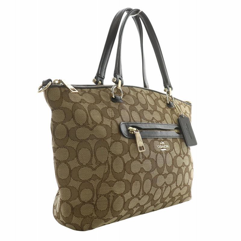 コーチ COACH ハンドバッグ トート キャンバス レザー シグネチャー 総 