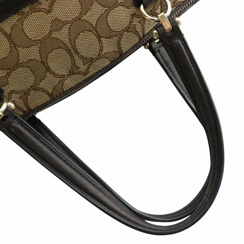 コーチ レザー キャンバス ダブルフェイス ゴールド金具 ロゴ ハンドバッグ コーチ レザー キャンバス ダブルフェイス ゴールド金具 ロゴ