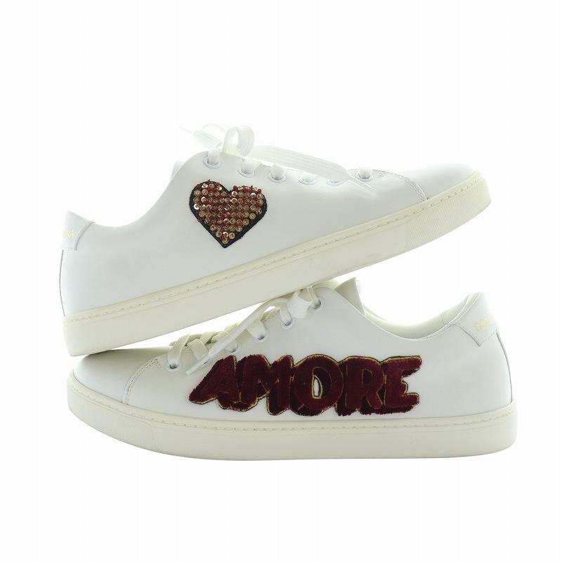 Dolce & Gabbana スパンコールスリッポン DOLCE & GABBANA Shell Crystal Pearl Strap Sandals Gold