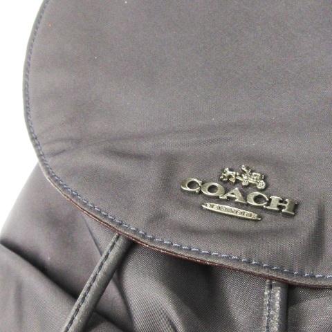 【中古】コーチ COACH リュックサック デイパック ナイロン レザー 革 ロゴ グレー F58814 /CK5 ■GY18 レディース COACH（コーチ） リュックサック デイパック ナイロン レザー 革 ロゴ