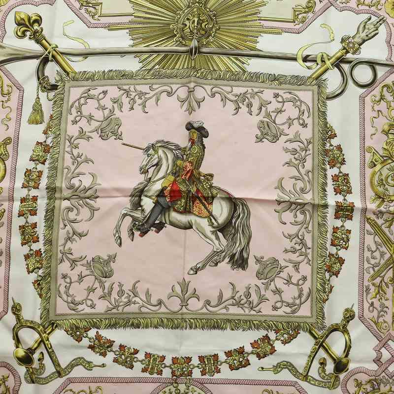 HERMES エルメス カレ 90 LVDOVICVS MAGNVS 白い馬に跨ったルイ14世