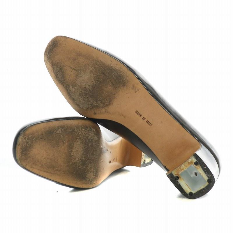 FERRAGAMO Salvatore Ferragamo パンプス レザー ラウンドトゥ チャン  