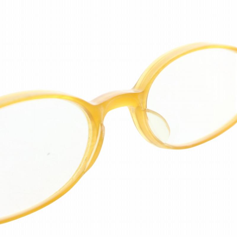 白山眼鏡店 眼鏡 メガネ 度入り セルフレーム オーバル 黄色 イエロー