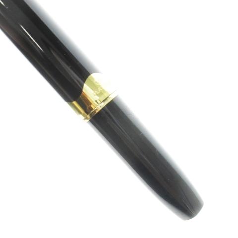 PLATINUM 万年筆 ブラック ゴールドカラー 18k プラチナ PLATINUM ステーショナリー 文房具 筆記具 万年筆 ロゴ 18K