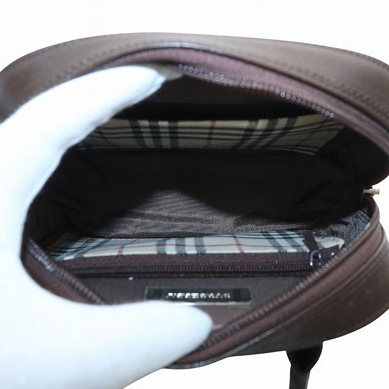 美品！ BURBERRY バーバリー ハンドバッグ ノバチェック レザー ロゴ BURBERRY バーバリー ハンドバッグ ミニ レザー 内側ノバ