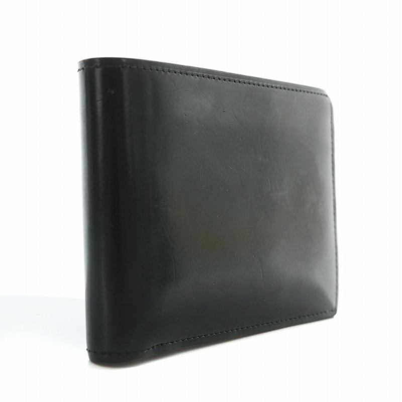 コードバン CORDOVAN 二つ折り 財布 レザー ロゴ 黒 ブラック /XZ