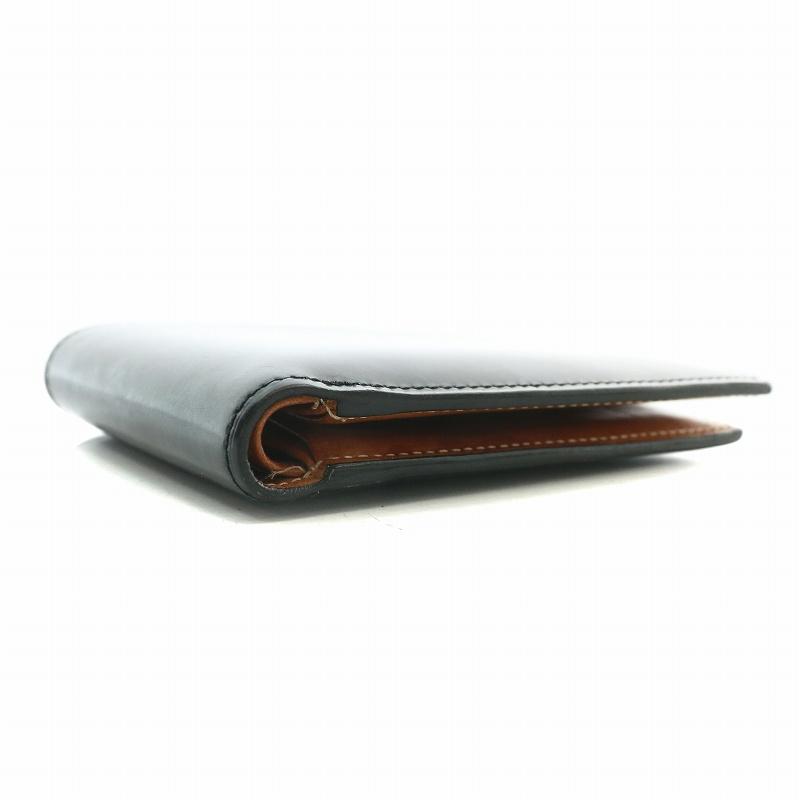 コードバン CORDOVAN 二つ折り 財布 レザー ロゴ 黒 ブラック /XZ