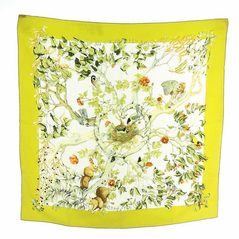 HERMES（エルメス） カレ90 AU COEUR DES BOIS 森の中で スカーフ 絹