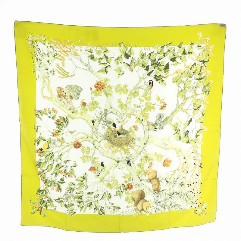 エルメス　HERMES　スカーフ　カレ90　森の中で 楽天市場】新品同様 HERMES エルメス カレ90 U COEUR DES BOIS 森の中