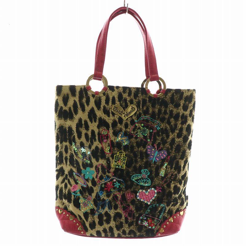 シンクビー! Think Bee トートバッグ ロゴ 刺繍 総柄 ヒョウ柄