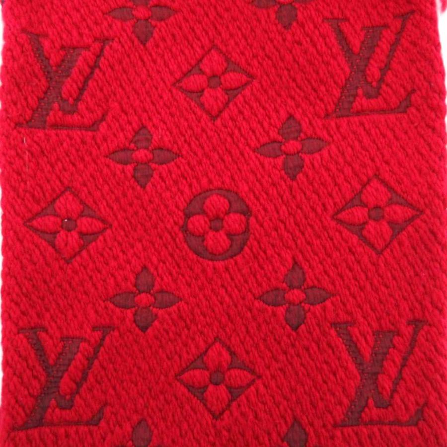 正規品　ルイヴィトン　マフラー　レッド　エシャルプ　ロゴマニア　赤　ストール LOUIS VUITTON ルイ ヴィトン マフラー レディース ブランド