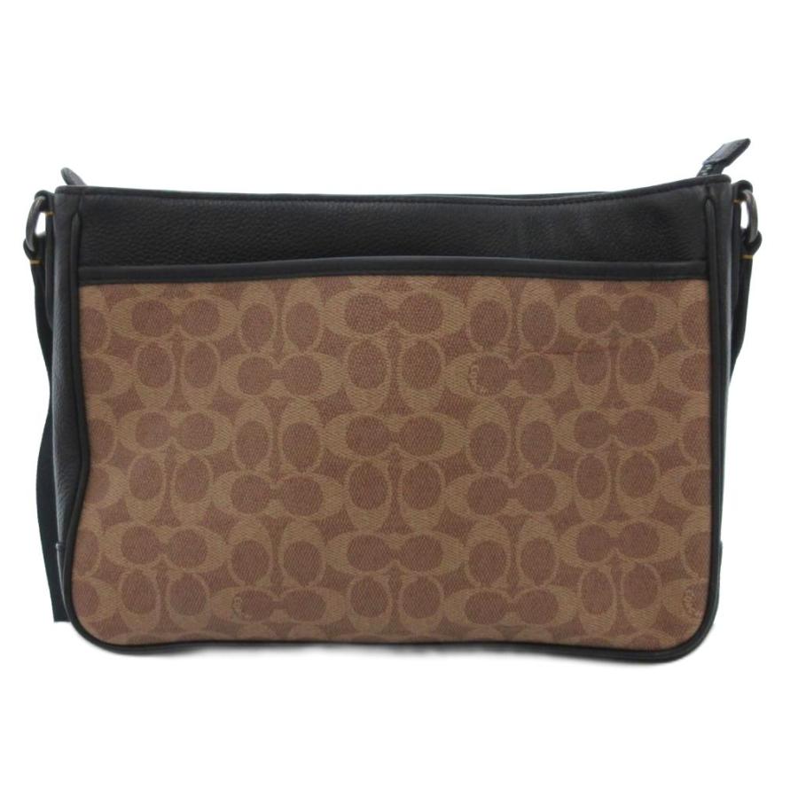 美品 COACH コーチ ワンショルダー バッグ シグネチャー ブラウン系 COACH（コーチ） ショルダーバッグ シグネチャー ロゴ レザー切替 PVC