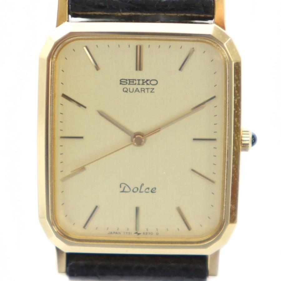 セイコー SEIKO ドルチェ Dolce 腕時計 ウォッチ クォーツ ロゴ レザー