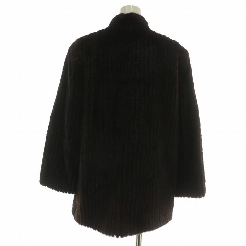 【中古】FASHIONED BY GIFU MOUHI ファーコート アウター 毛皮 ミンク ミドル 肩パッド 11 L 茶色 ブラウン FASHIONED BY GIFU MOUHI ファーコート アウター 毛皮 ミンク ミドル