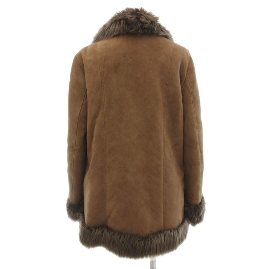 アドラー ADAR ファーコート ムートン 毛皮 ショールカラー ミドル丈 7