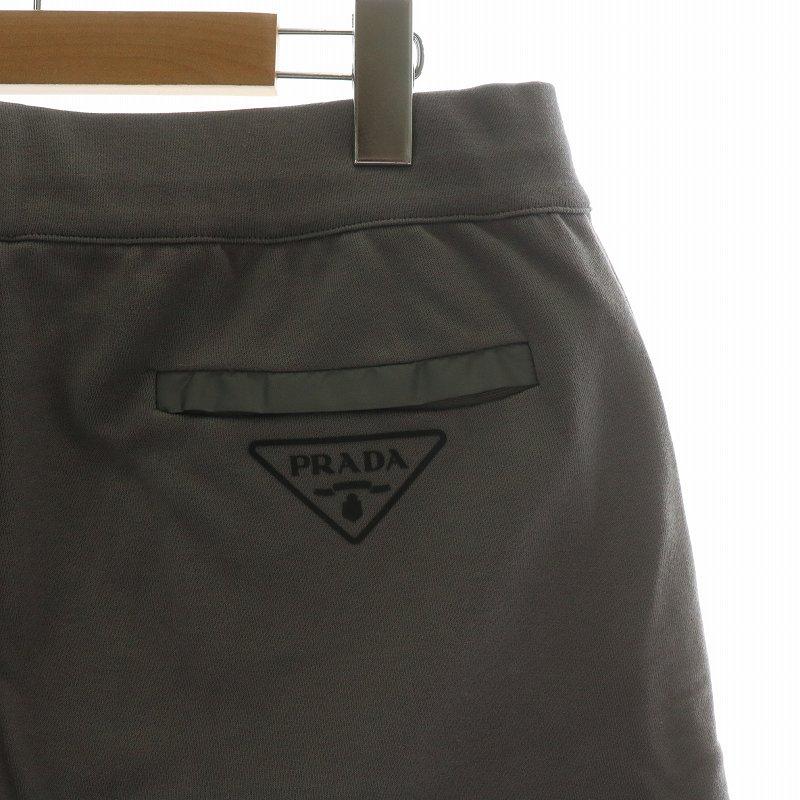 PRADA スウェットショートパンツ ブラック サイズXS PRADA (プラダ) ロゴプレート 切替 ナイロンポケット バミューダ