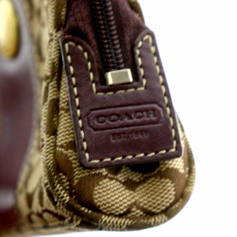 COACH（コーチ） ポーチ ミニ シグネチャー ロゴ 総柄 レザー 皮革 金