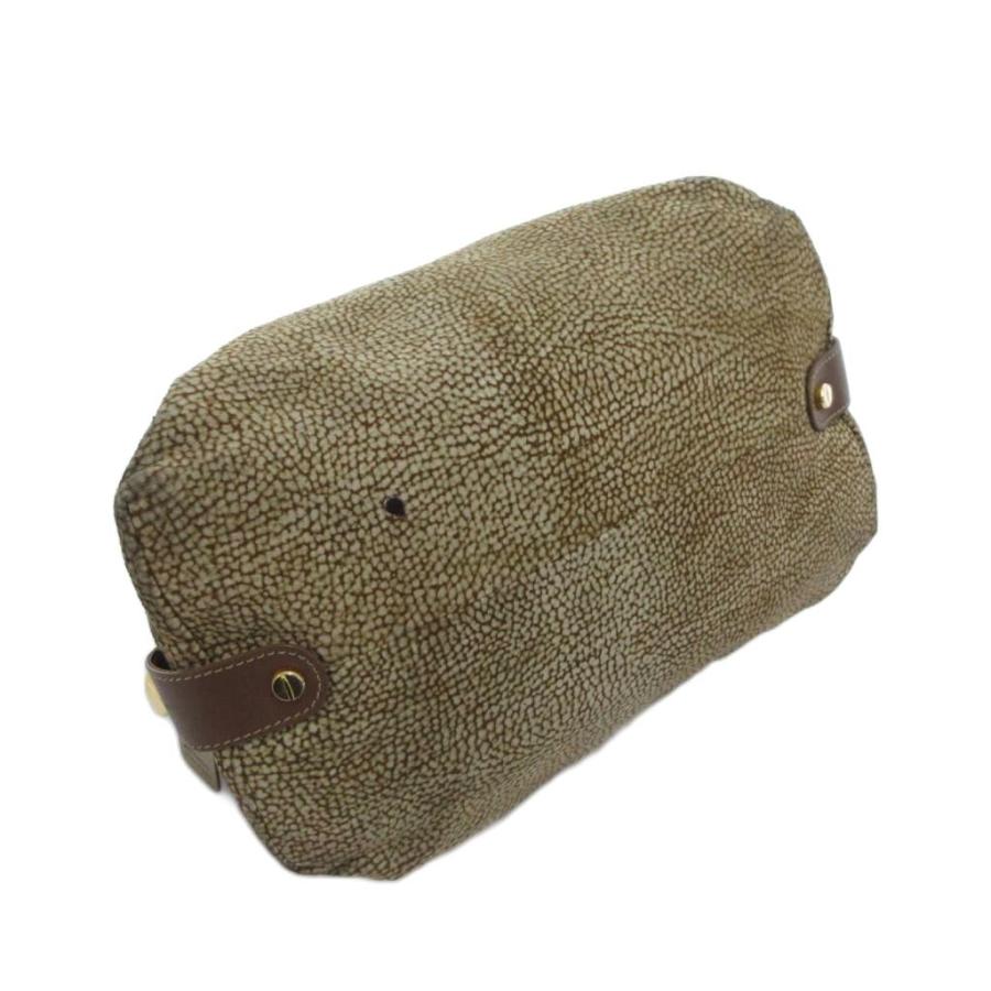 ボルボネーゼ BORBONESE ハンドバッグ レザー うずら柄 茶