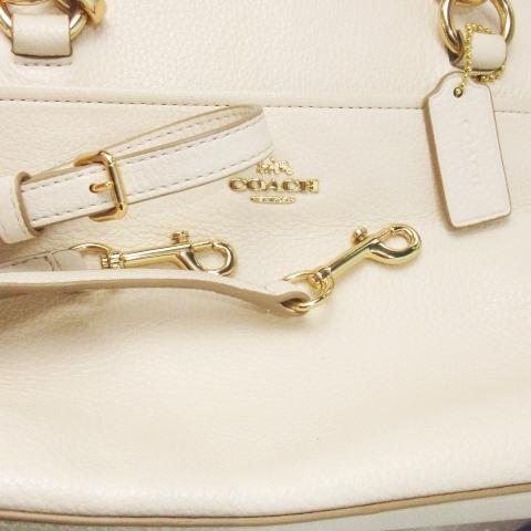 【美品】COACH 白 レザー ハンドバッグ ショルダーバッグ 2way COACH（コーチ） ハンドバッグ ショルダー 2WAY レザー ロゴ 白