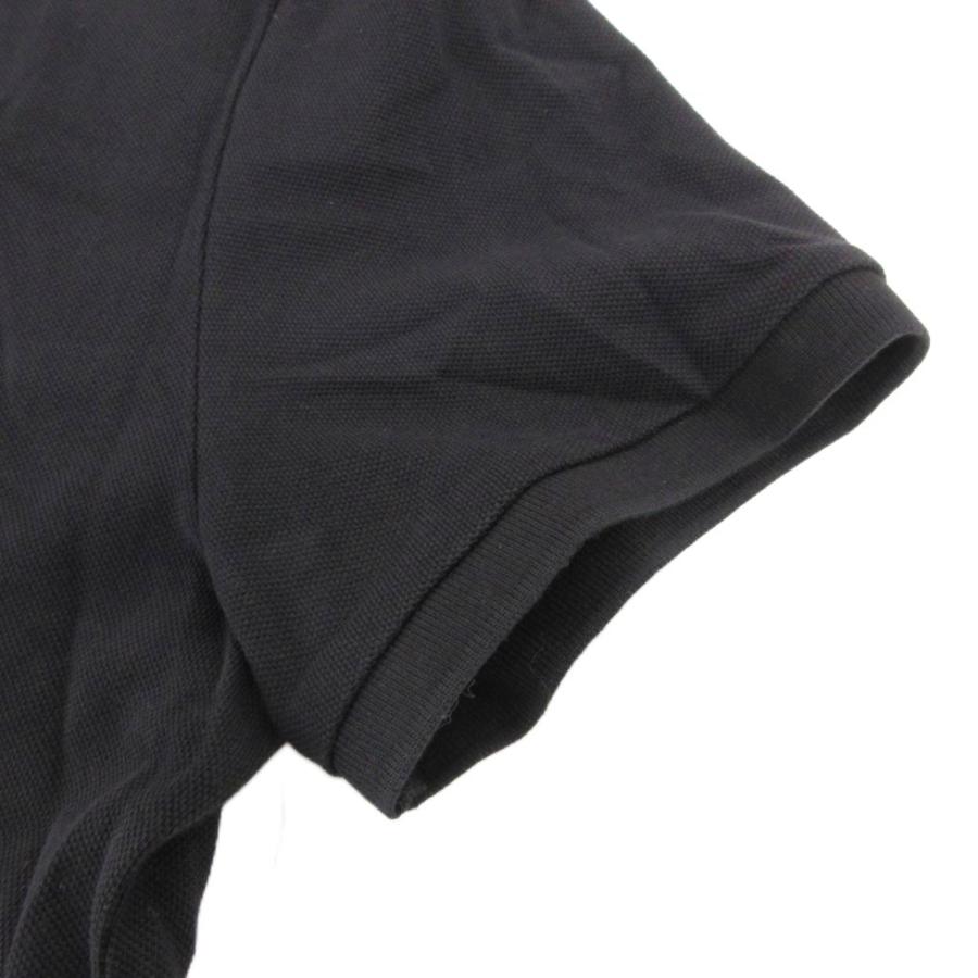 【中古】モンクレール MONCLER ポロシャツ ロゴ ラバーワッペン コットン 半袖 鹿の子 S 黒 ブラック メンズ MONCLER（モンクレール） ポロシャツ ロゴ ラバーワッペン コットン