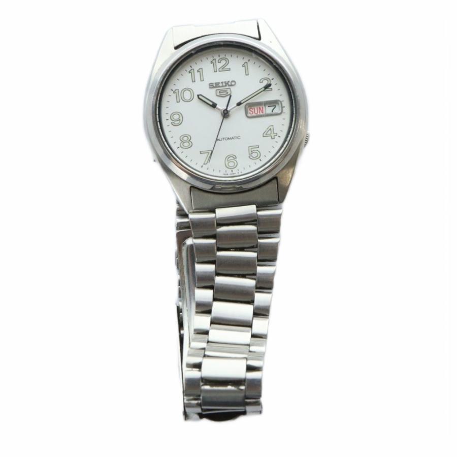 【可動品】SEIKO 5 自動巻き腕時計 7S26-3180 ホワイト文字盤 セイコー SEIKO ジャンク品 ファイブ 5 腕時計 ウォッチ 自動