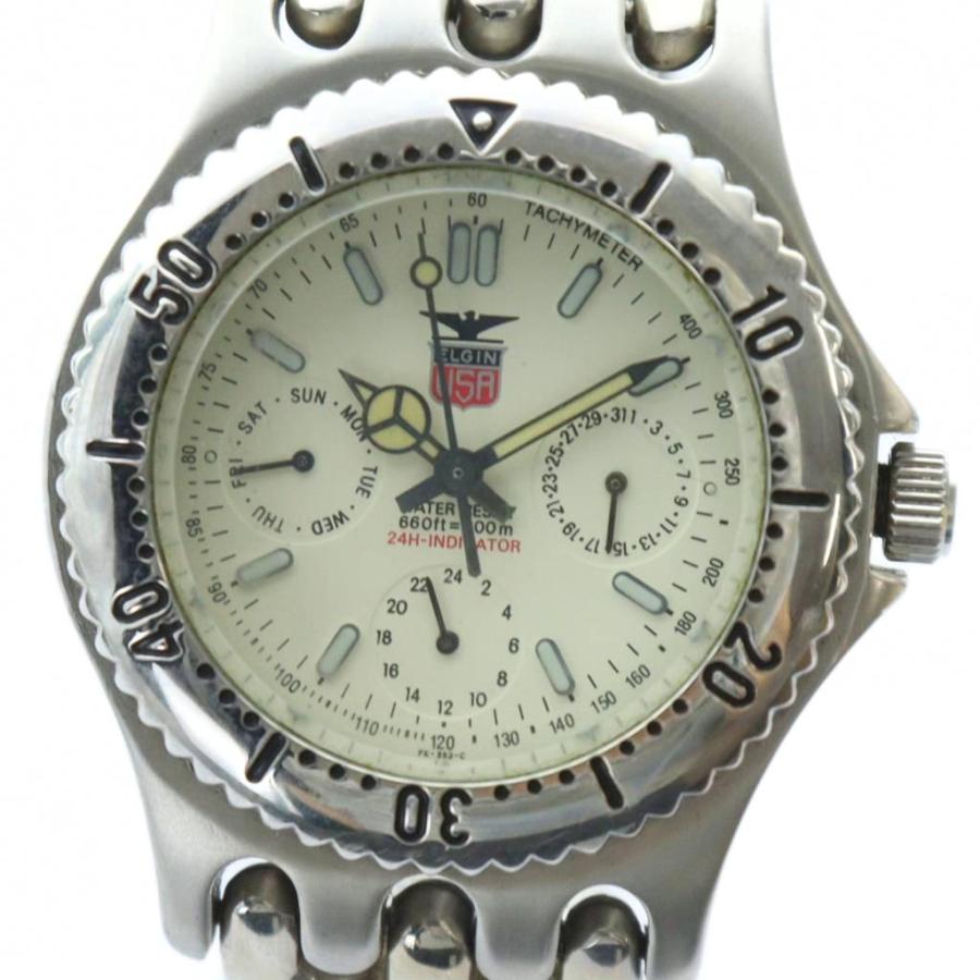 エルジン ELGIN ジャンク品 腕時計 ウォッチ クォーツ クロノグラフ