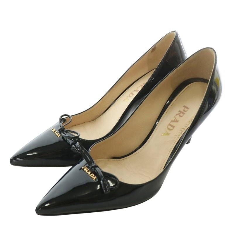 PRADA エナメル リボンシューズ 美品✨】プラダ リボン エナメル 37