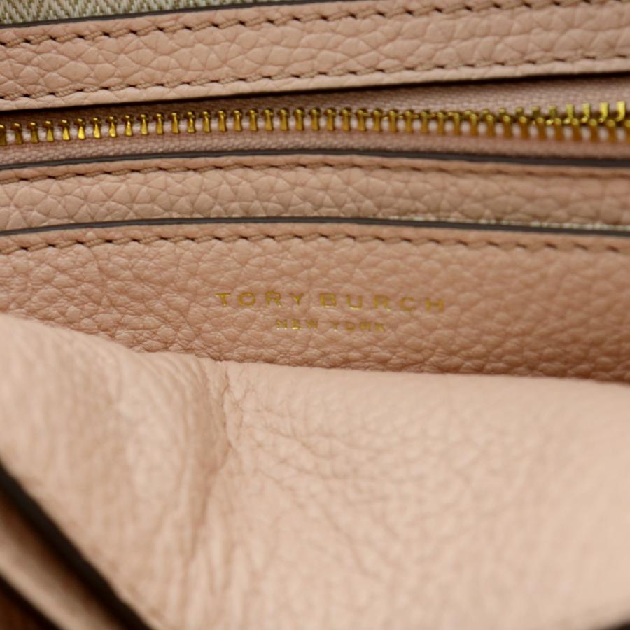 TORYBURCH トリーバーチ ショルダーウォレット レザー ピンク/イエロー  