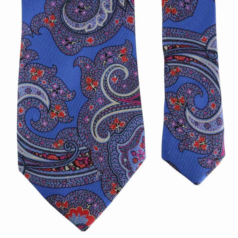 エトロ ETRO ネクタイ 絹 シルク レギュラータイ ペイズリー柄 総柄 紫