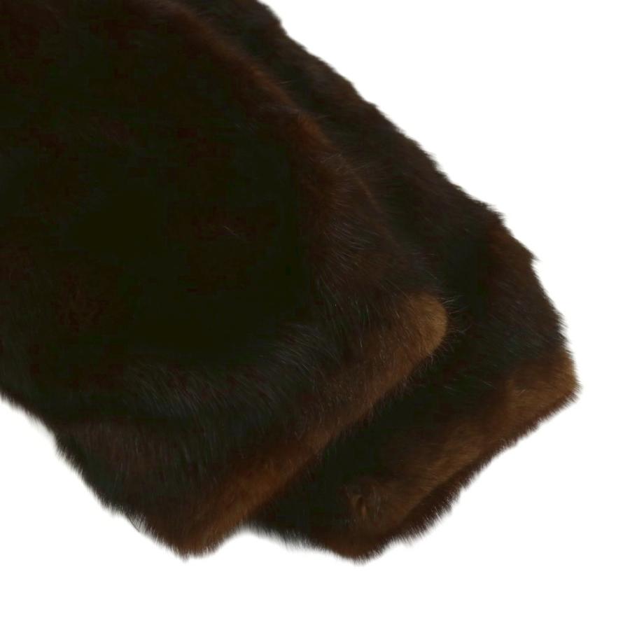 ノーブランド ファーコート アウター 毛皮 ミンク ミドル 肩パッド F