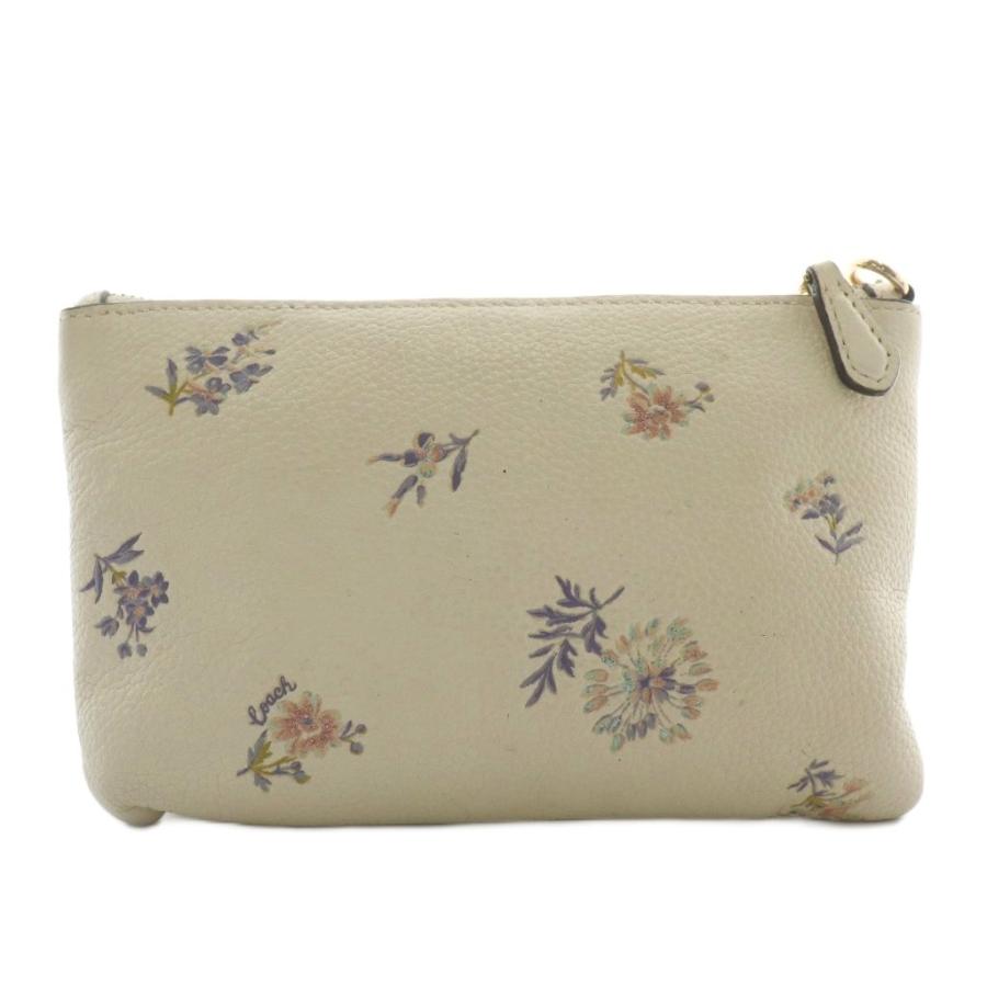 COACH（コーチ） ポーチ 小物入れ レザー 花柄 総柄 ロゴ ゴールド金具