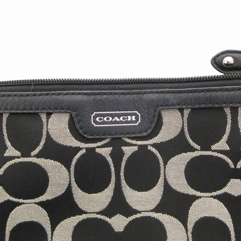 美品　COACH コーチ　シグネチャー　ポーチ　ハンドバッグ　黒　ブラック COACH（コーチ） シグネチャー ハンドバッグ ポーチ マルチケース