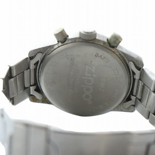 ジッポー ZIPPO 腕時計 ウォッチ クォーツ ロゴ 黒文字盤 クロノグラフ