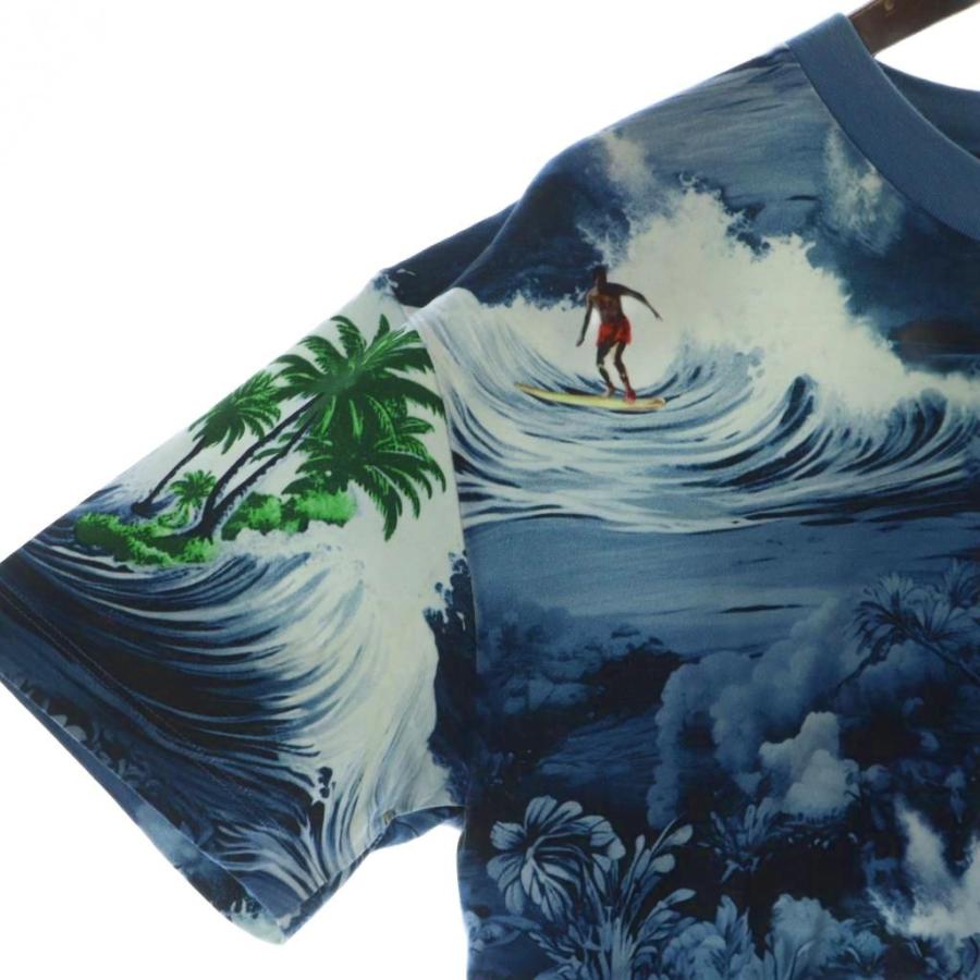 【中古】ルイヴィトン LOUIS VUITTON 24AW Tシャツ カットソー 半袖 総柄 ロゴ 刺繍 S 青 RM242MM NPG HRY20W LOUIS VUITTON（ルイ・ヴィトン） LOUIS VUITTON 24AW Tシャツ