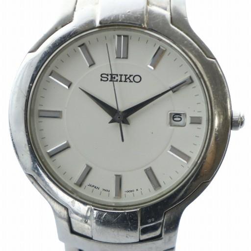 セイコー SEIKO 腕時計 ウォッチ クォーツ カレンダー付き 白文字盤  