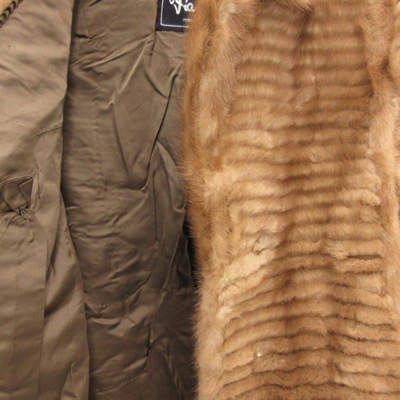 フィアンセス Fiancesse ミンクファーコート 毛皮 ミドル シェブロン