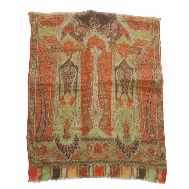 ETRO（エトロ） ストール スカーフ 薄手 絹 シルク ペイズリー柄 総柄