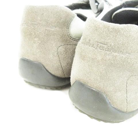 フェラガモFERRAGAMO 新品グレービジュースウェードスニーカー23.5 フェラガモFERRAGAMO 新品グレービジュースウェードスニーカー23.5