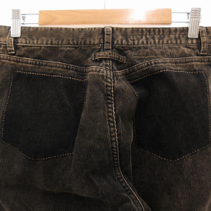 【中古】ジャンポールゴルチエ コーデュロイ パンツ ワイド だまし絵プリント ブリーチ加工 ボタンフライ 42 黒 ジャンポールゴルチエ Jean Paul GAULTIER JPG コーデュロイ パンツ