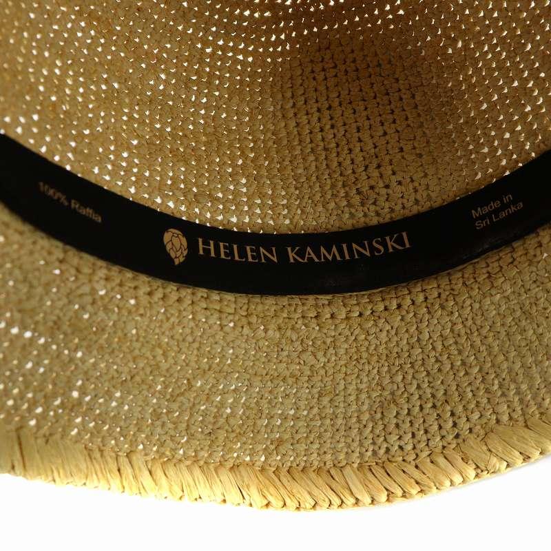 ヘレンカミンスキー HELEN KAMINSKI 麦わら帽子 ラフィア ハット ロゴ