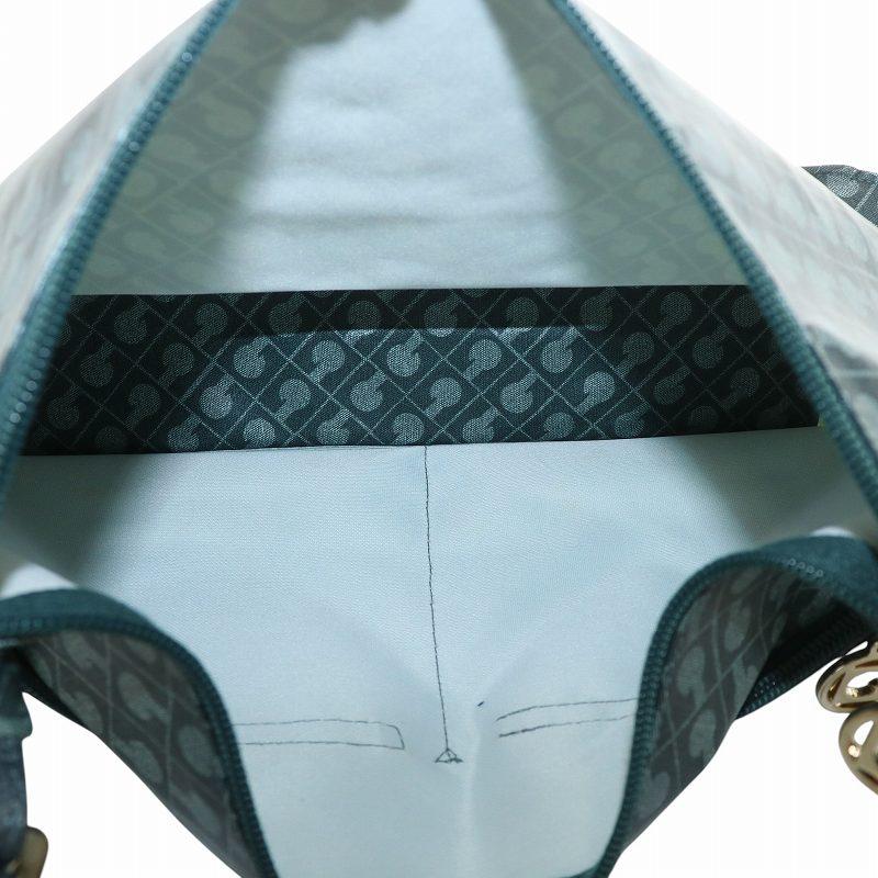 ゲラルディーニ GHERARDINI ショルダーバッグ PVC レザー 総柄 ロゴ 緑