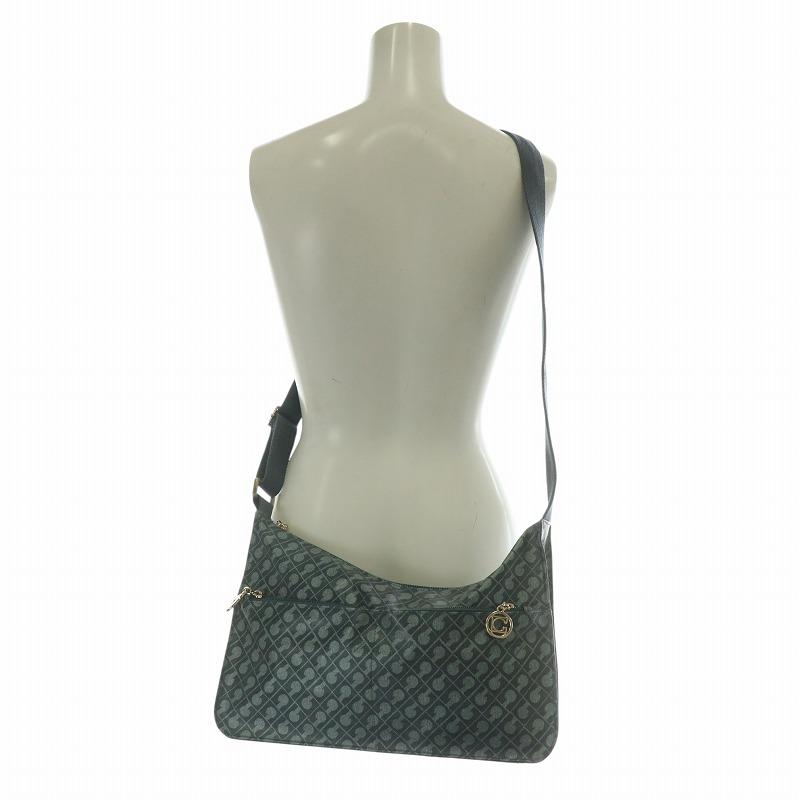 ゲラルディーニ GHERARDINI ショルダーバッグ PVC レザー 総柄 ロゴ 緑  