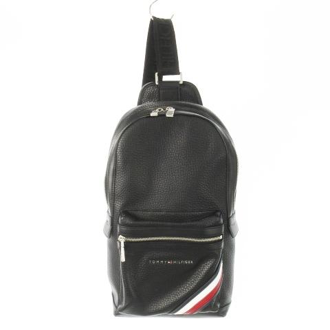 美品！トミーヒルフィガー 黒 トリコロールライン バックパック 男女
