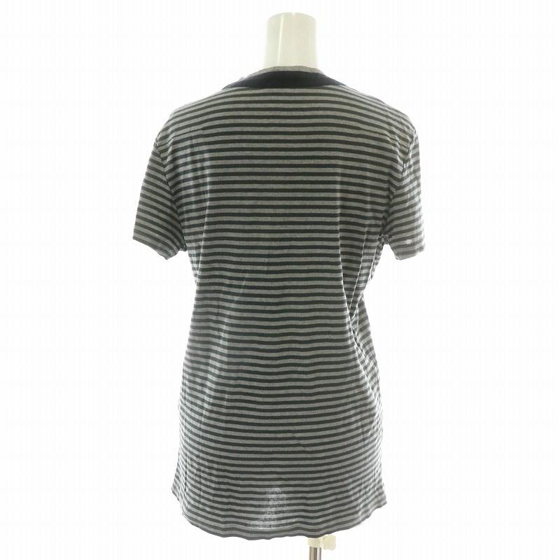 ディオールオム Dior HOMME Tシャツ カットソー 半袖 Vネック ボーダー