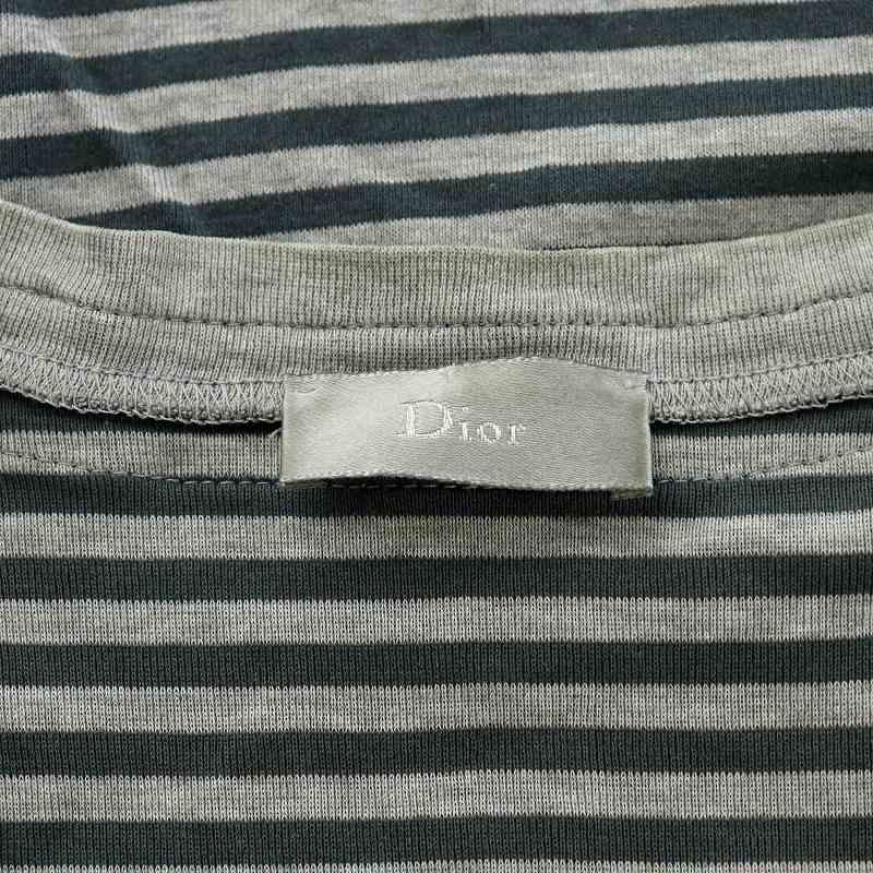ディオールオム Dior HOMME Tシャツ カットソー 半袖 Vネック ボーダー