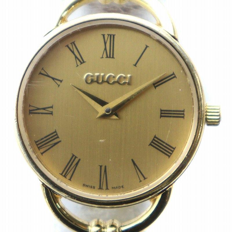 GUCCI グッチ 腕時計 ウォッチ クォーツ ローマン ロゴ レザー